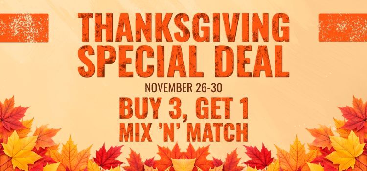 Thanksgiving Buy 3, Get 1