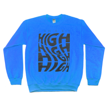 A Bit High Crewneck Sweatshirt | Blue Size XXXL