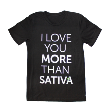 I Love Sativa Tee Shirt | Black Size XS