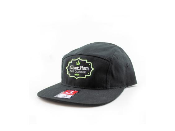 Silver Stem | Black 5 Panel Snapback