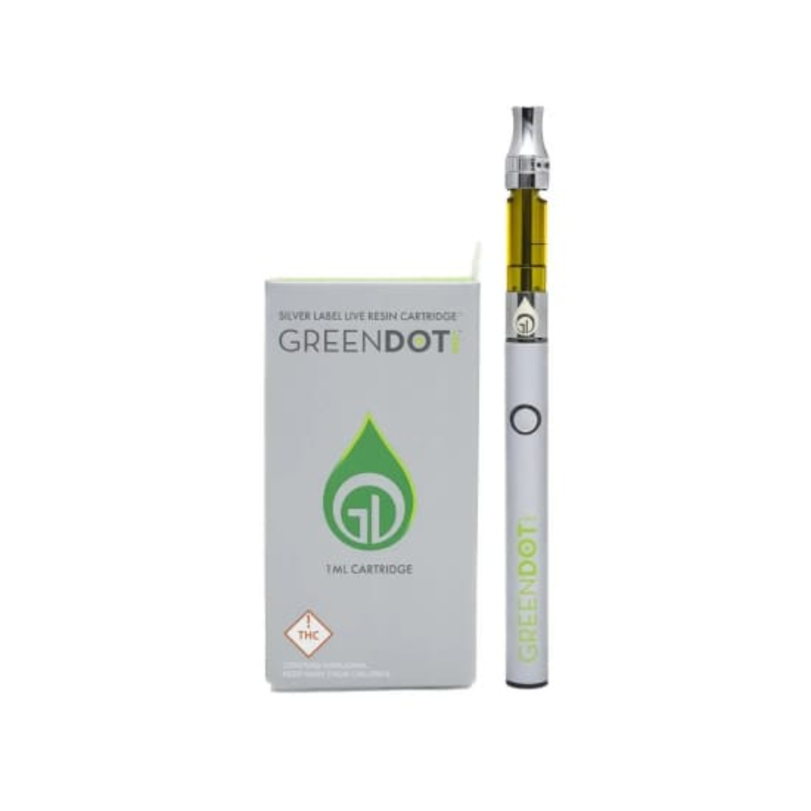 Green Dot Silver Label Live Resin Cartridge | Apple Kush 1000mg Med